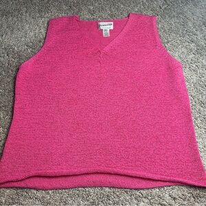 🎆 Pendleton Knit Tank Pink Gauze Sleeveless Layering Vintage Barbie XL sweater